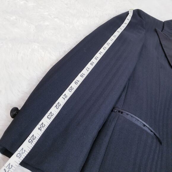 Christian Dior Blazer Men 44L Striped Peak Lapel Tuxedo Blazer - Picture 7 of 14